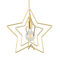 Golddn Star Brass Pentagram Pendant Light