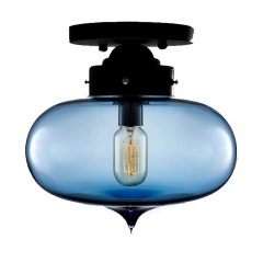 Modern Style 1 Light Glass Semi Flush Ceiling Light in