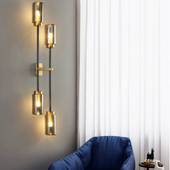 Post-modern Wall Light Glass Lampshade Copper Decor