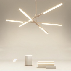 Faro minimalist all white pendant light chandelier