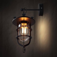 Lyndon Metal Cage Retro Industrial Wall Sconce Light