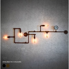 Steampunk Iron Pipe Wall Light