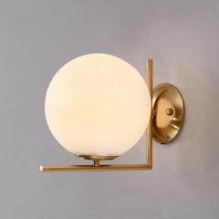 Trendl Frosted Dome Brushed Brass L wall light / ceiling light