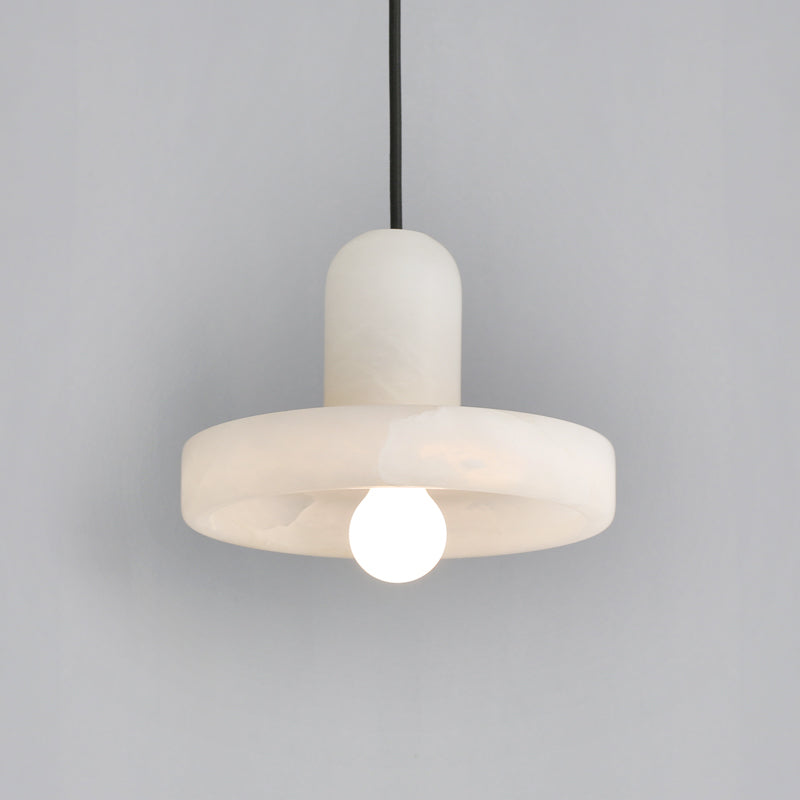 Carrara White Stone Minimalist Line Elegant Pendant Light