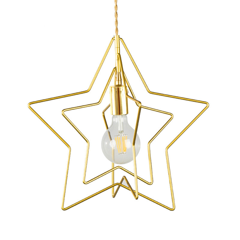 Golddn Star Brass Pentagram Pendant Light