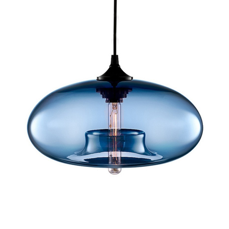 Concave Oval Glass Pendant Light