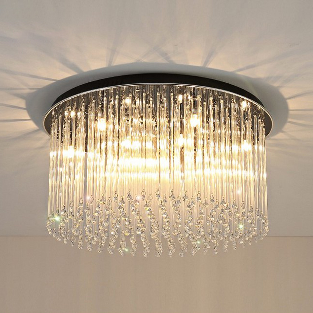 Modern Luxury 8 10 Light Crystal Round Flush Mount Ceiling Modern Luxury 8 10 Light Crystal Round