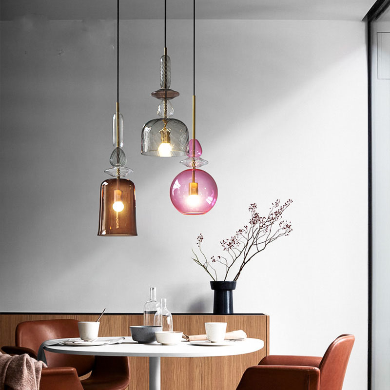 Glass Shade 5 Versions Elegant Pendant Light