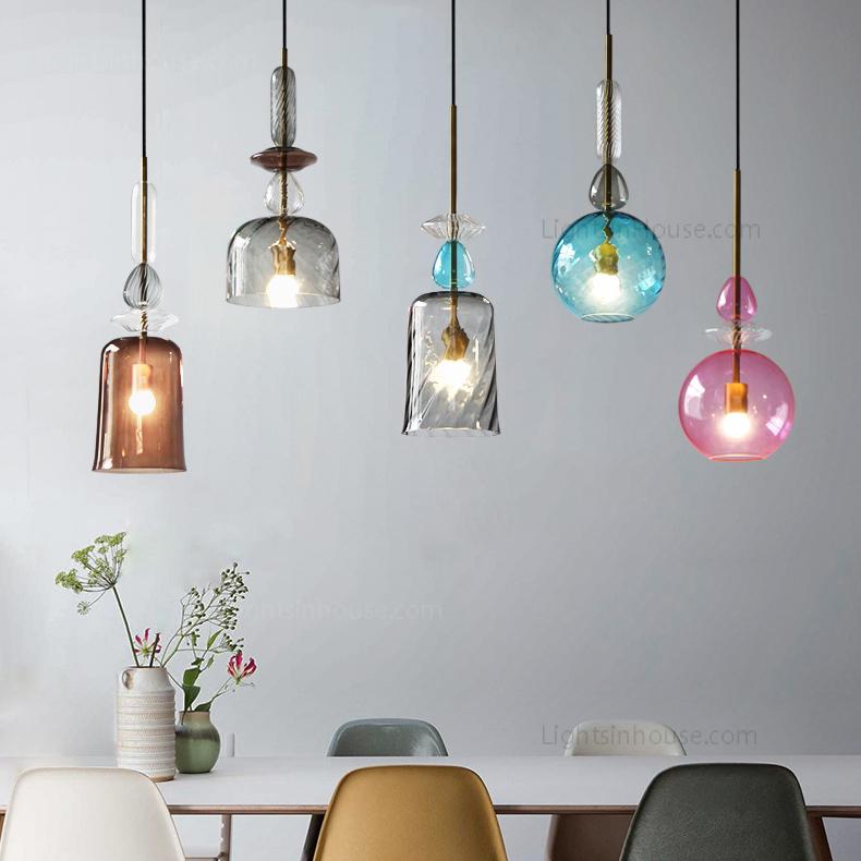 Glass Shade 5 Versions Elegant Pendant Light