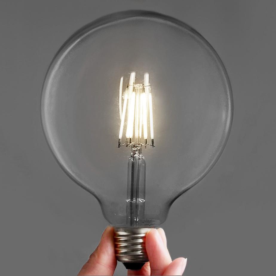 Edison Retro Style - LED Bulbs Large Round G125 6W  (3 or 6 pack)