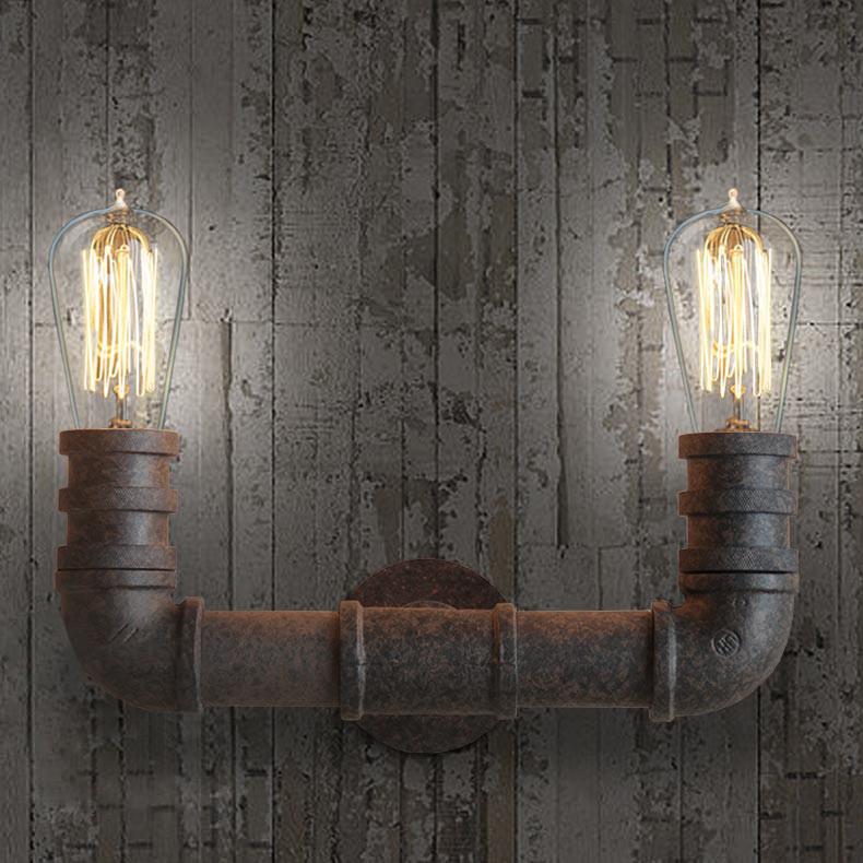 2 Head Duo Water Pipe Wall Light Sconce