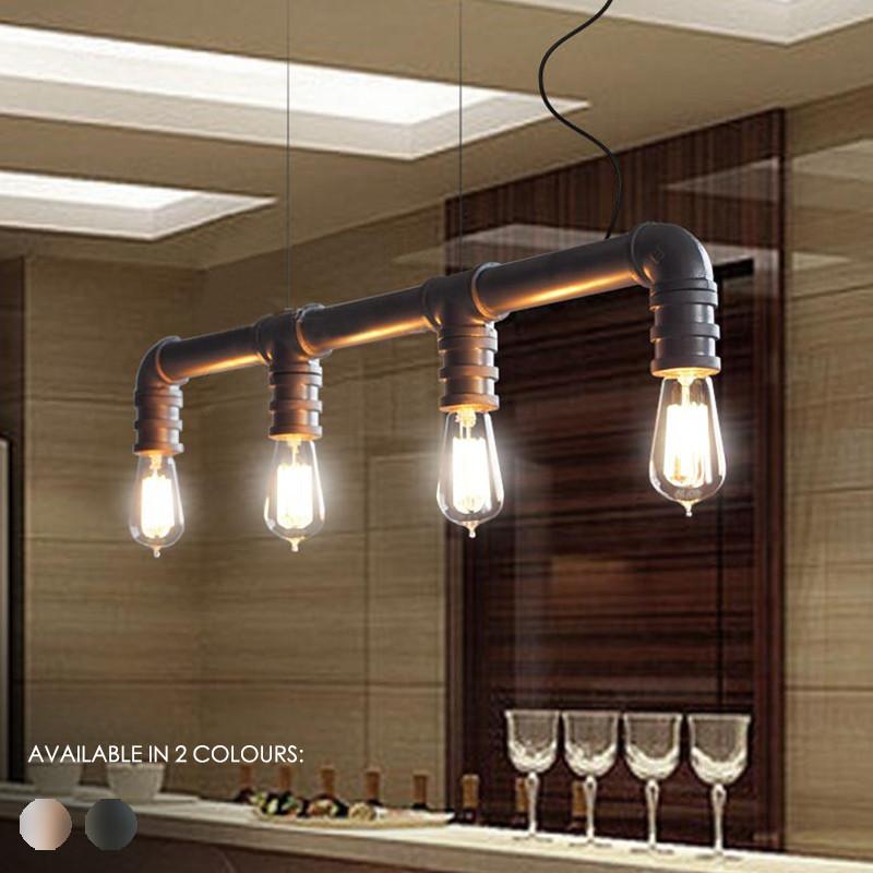 4 Head Water Pipe Industrial Pendant Light