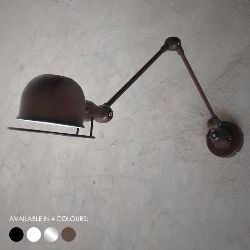 Fotis Long Arm Industrial Rustic Wall Light. Loft Warehouse Inspired Design.