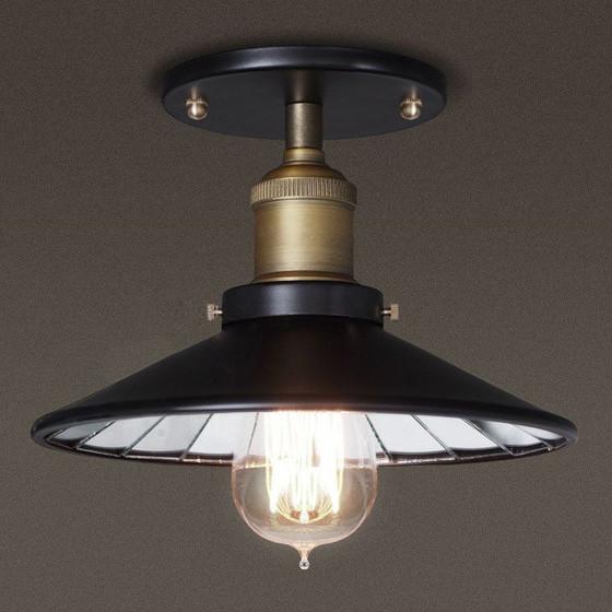 Black mirror shade ceiling light