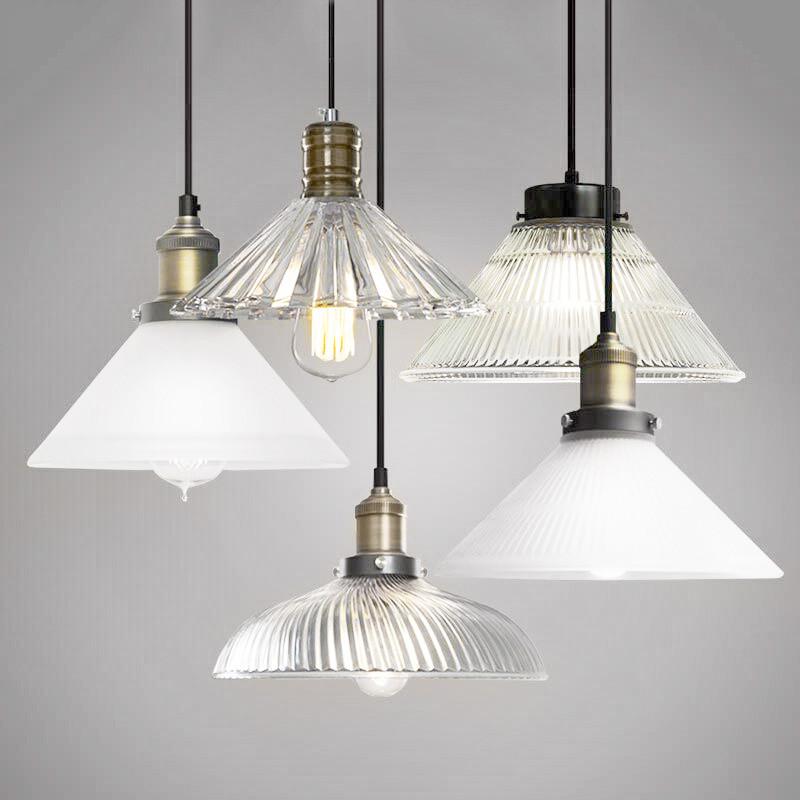 Fluted glass pendant light