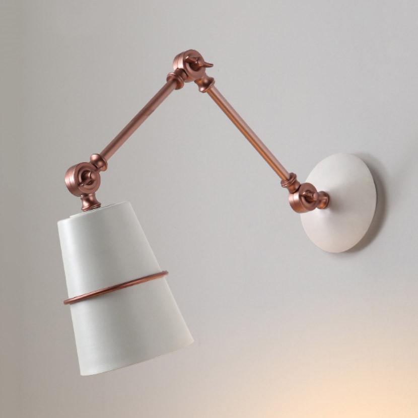 Sketch ringed wall light sconce - white and rose gold