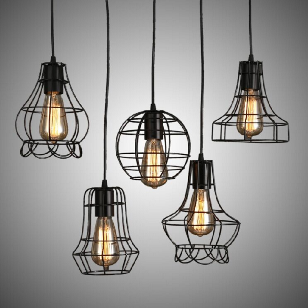 Rustic Wire Cage Industrial Pendant Ceiling Light