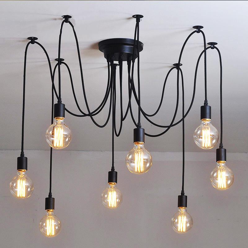 10 Light Cable Chandelier in black