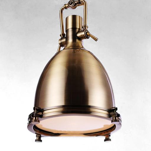 Polished Bronze Industrial Vintage Pendant Light