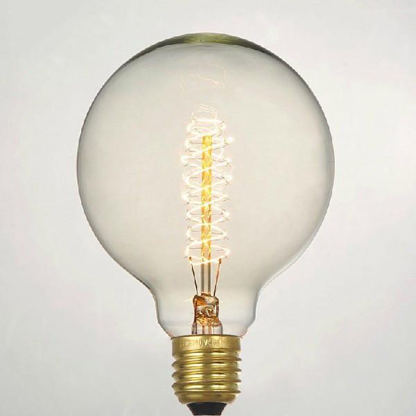 Retro Edison Spiral Filament Bulb. Large Round G80 40W (3 or 6 pack)