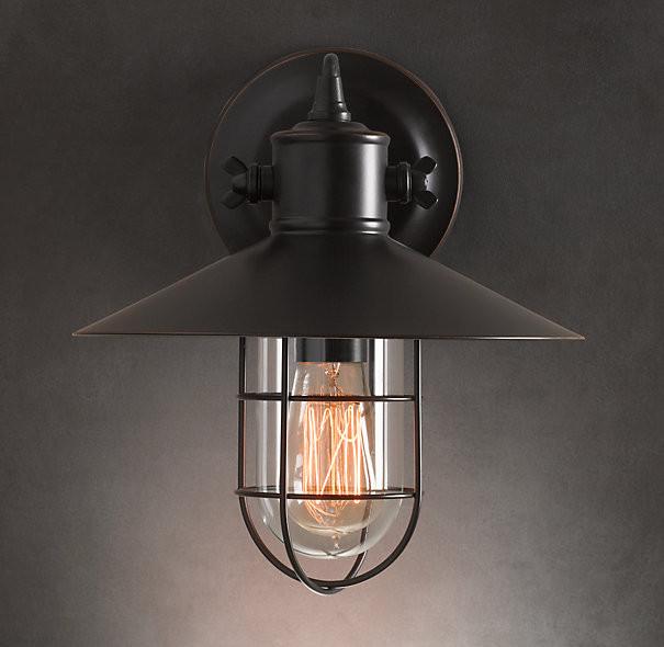 Harbour Sconce Vintage Industrial Wall Light. Warehouse Retro Loft Inspired Design.